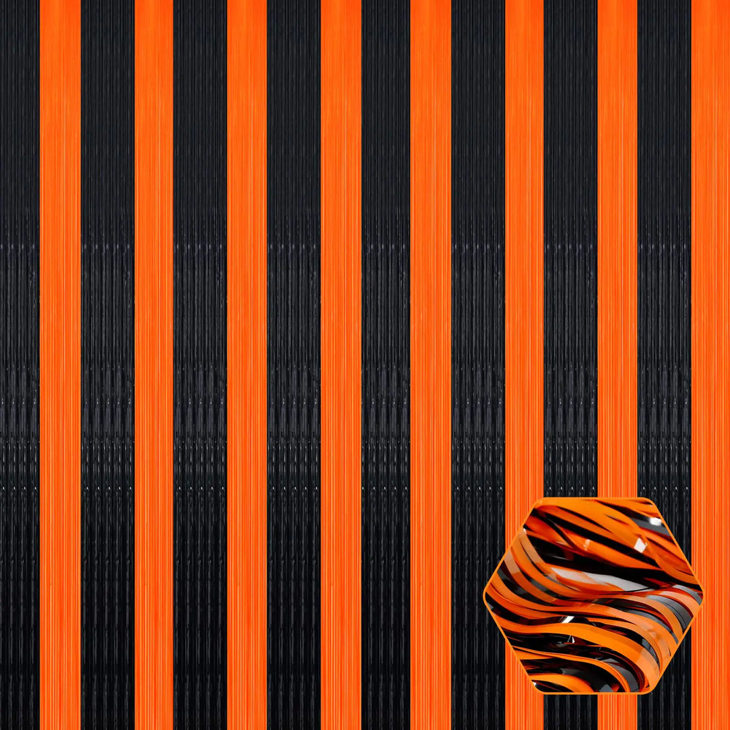 Sparkle & Shine Fringe Streamer Set - 6pk Black Orange