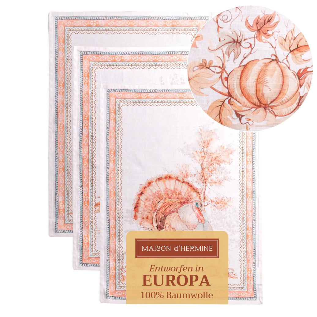 Chic Maison Cotton Kitchen Towels - Set of 3