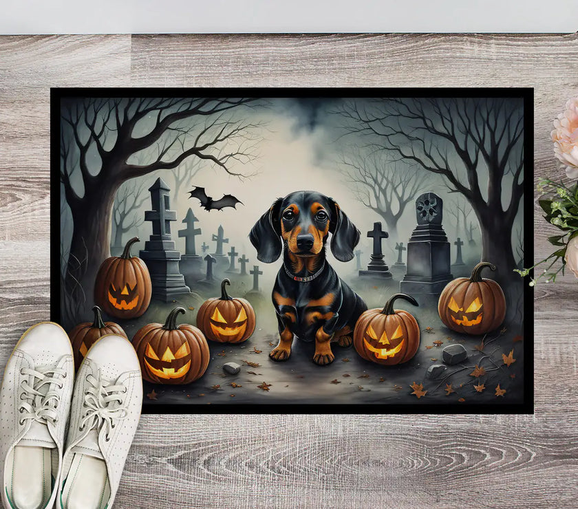 Dachshund Halloween Welcome Mat