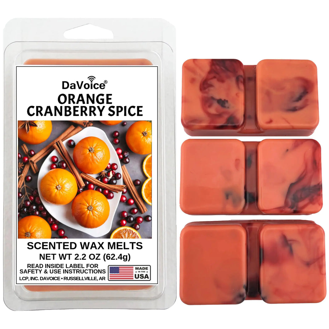 Thanksgiving Wax Melts Soy Blend Fall Wax Melts Wax Cubes Strong Scent Melt - Orange Cranberry Wax Melts Fall Scents Fall Scented Wax Melts Food Wax Melts (6 Cubes 2.2 oz - Orange Cranberry Spice)