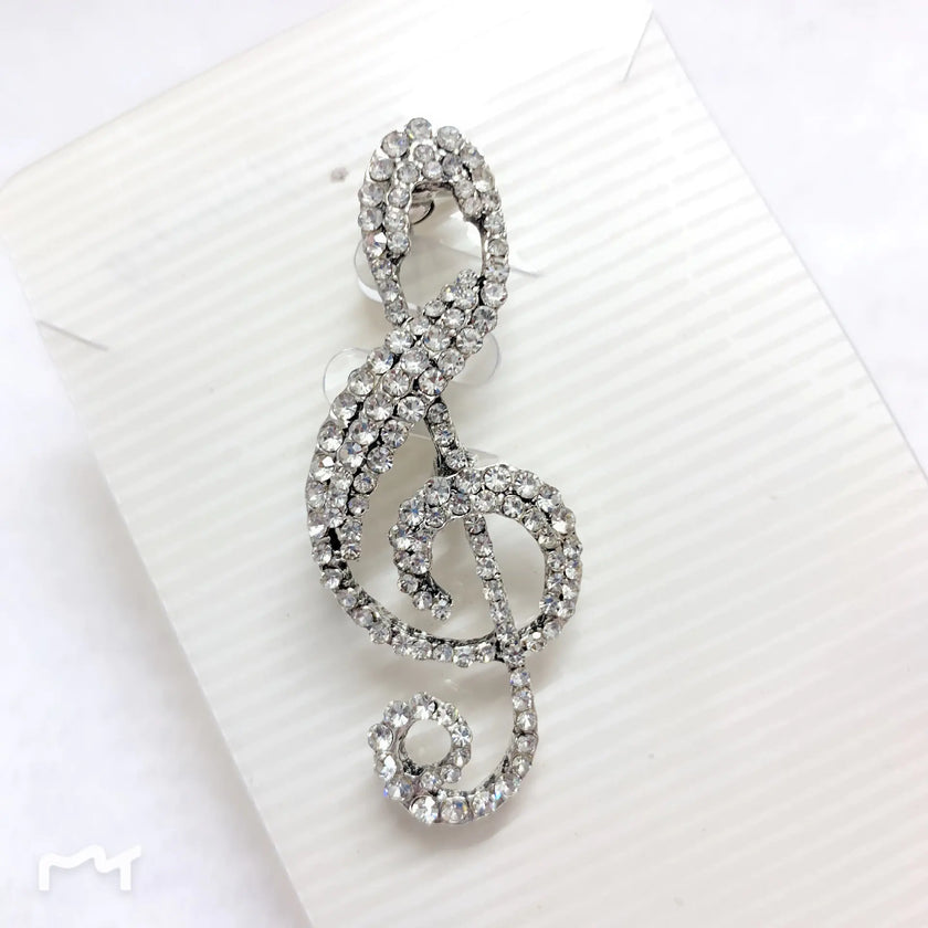 Chic Music Note Pin with Sparkles