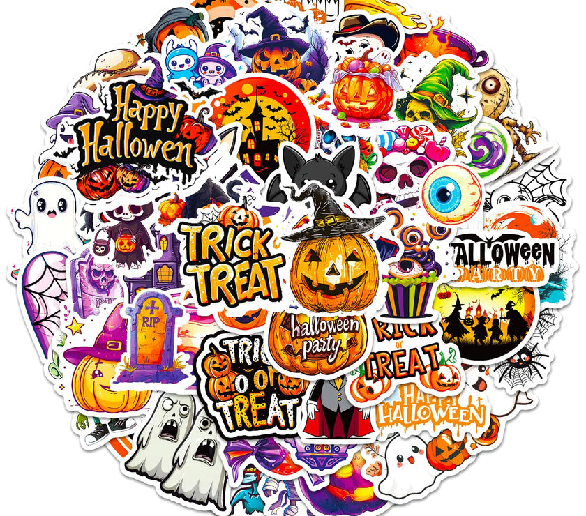 Halloween 100pc Sticker Set for Parties & Crafts