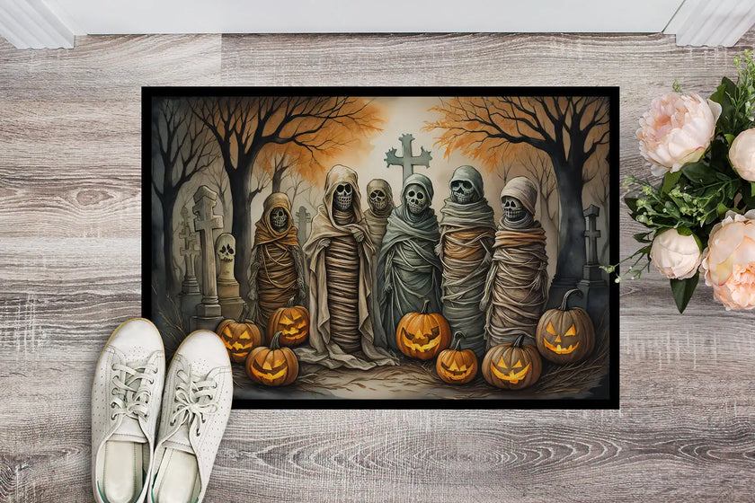 Ghoulish Greetings Halloween Mat
