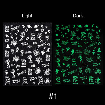 Glowing Ghostly Nail Art