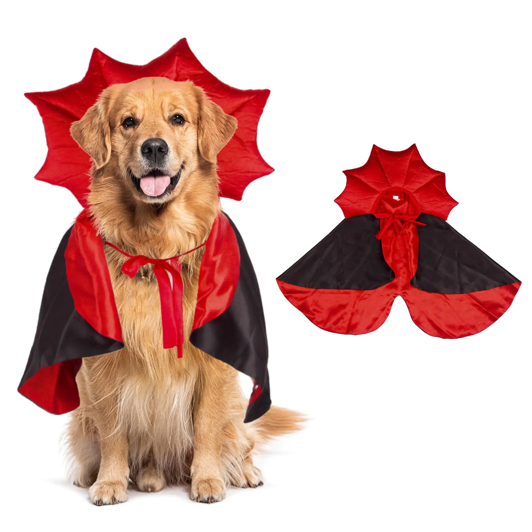 Howl-O-Ween Dog Vampire Costume in Satin Red & Black