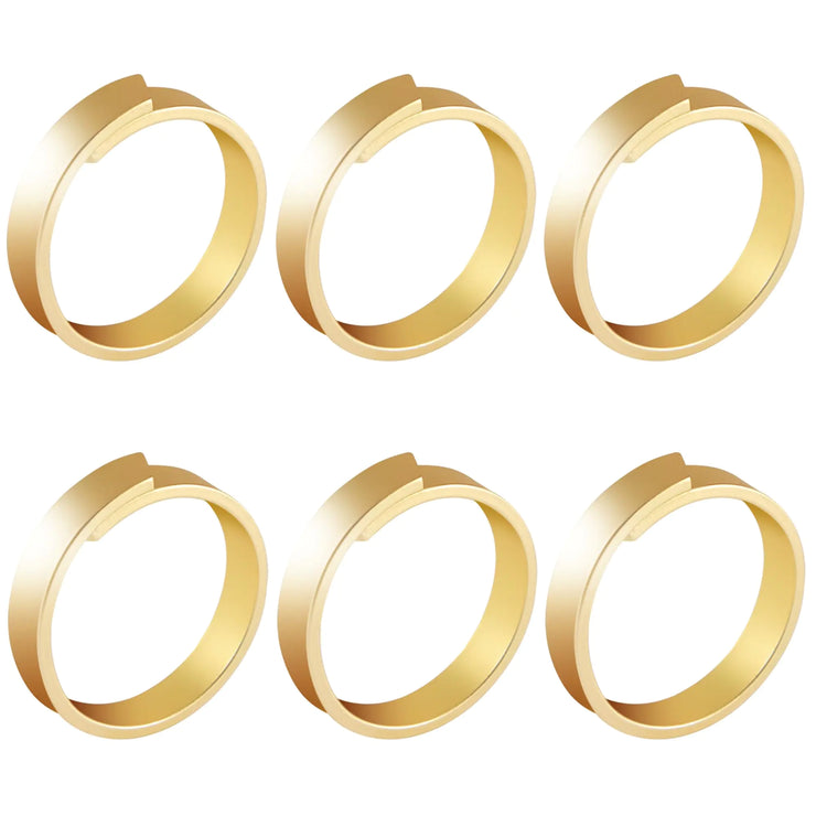 Gleaming Gala Gold Napkin Rings Set of 6