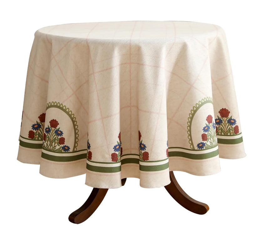 ISAENNE Floral Elegance Round Tablecloth