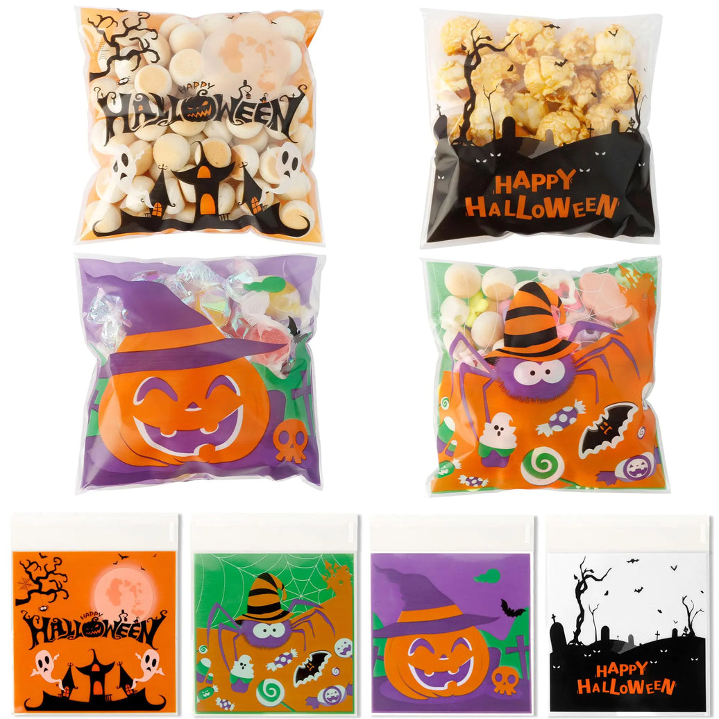 Spooky Self-Seal Candy Bags - 100 pcs