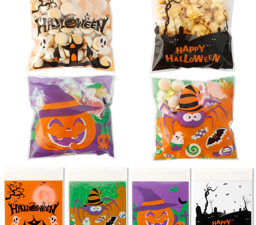 Spooky Self-Seal Candy Bags - 100 pcs