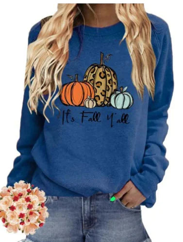 Chic Pumpkin Print Sweater for Women