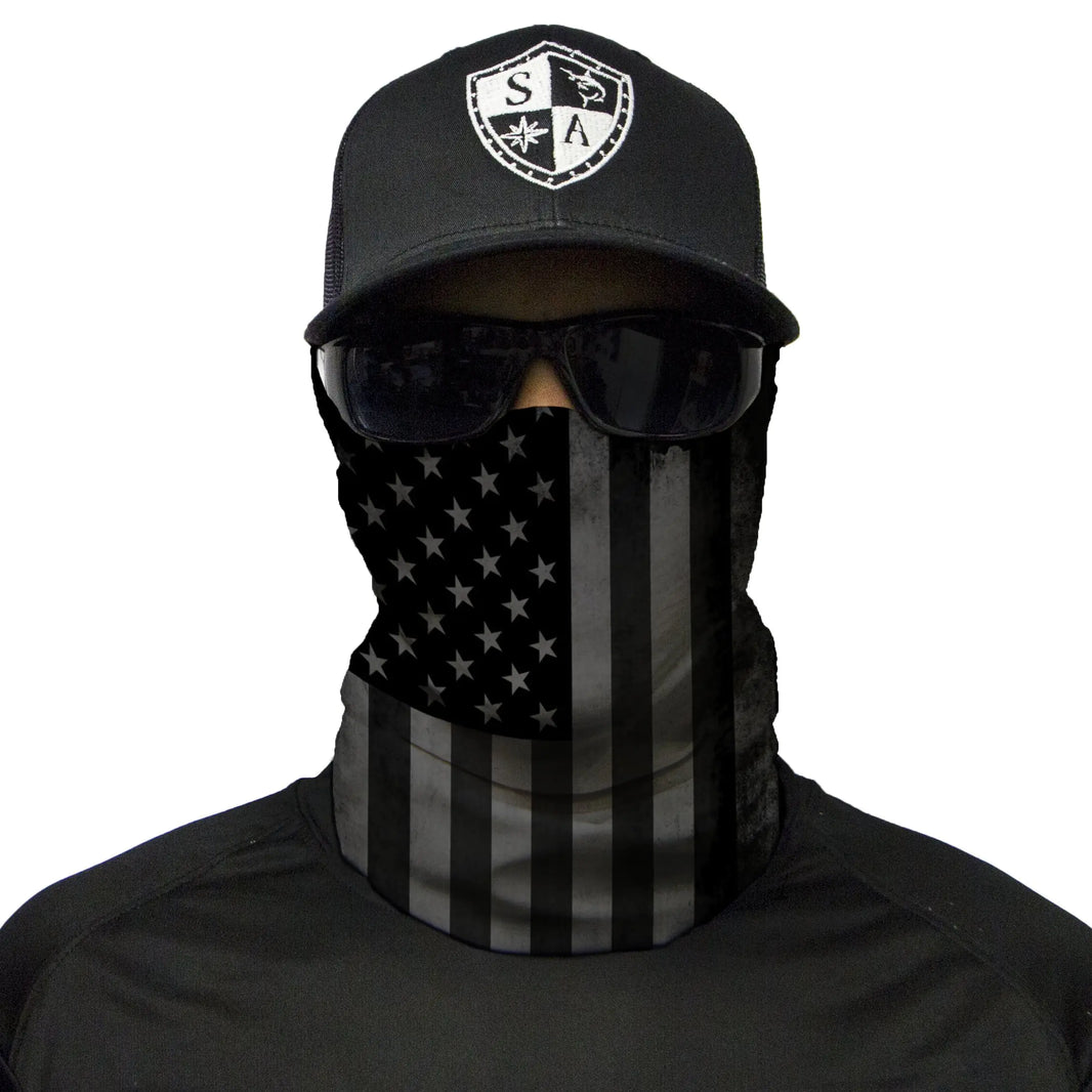 FrostGuard Thermal Fleece Face Shield | Multi-Use Ski Mask Neck Gaiter (Patriotic Blackout)