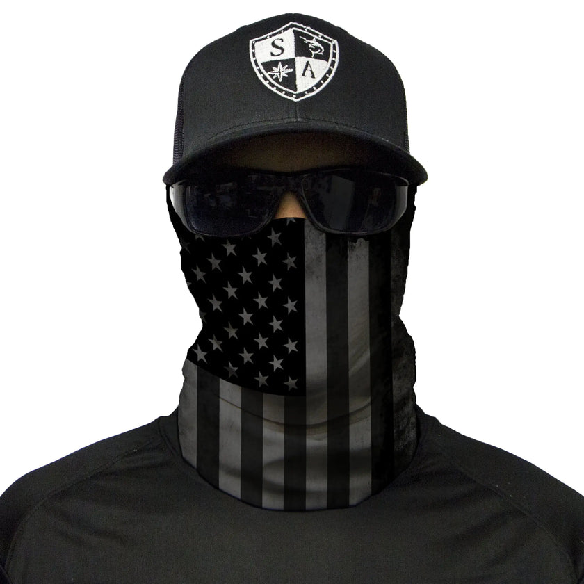FrostGuard Thermal Fleece Face Shield | Multi-Use Ski Mask Neck Gaiter (Patriotic Blackout)