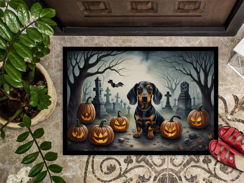 Dachshund Halloween Welcome Mat