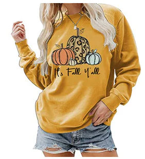 Chic Pumpkin Print Sweater for Women