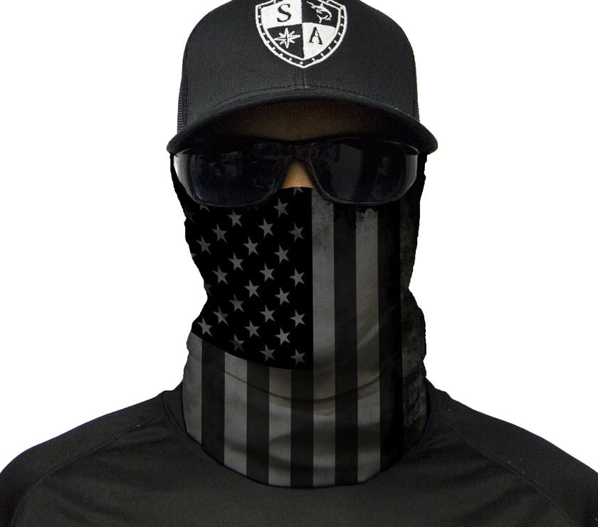 FrostGuard Thermal Fleece Face Shield | Multi-Use Ski Mask Neck Gaiter (Patriotic Blackout)
