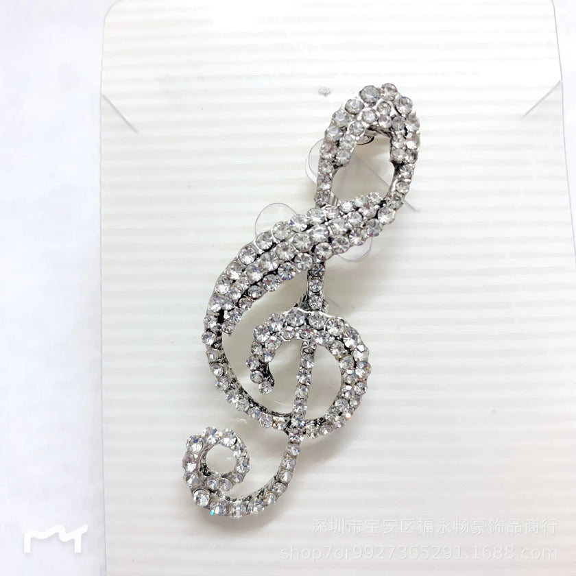 Chic Music Note Pin with Sparkles