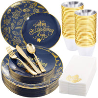 BlueGold Festive 175pc Thanksgiving Tableware Set
