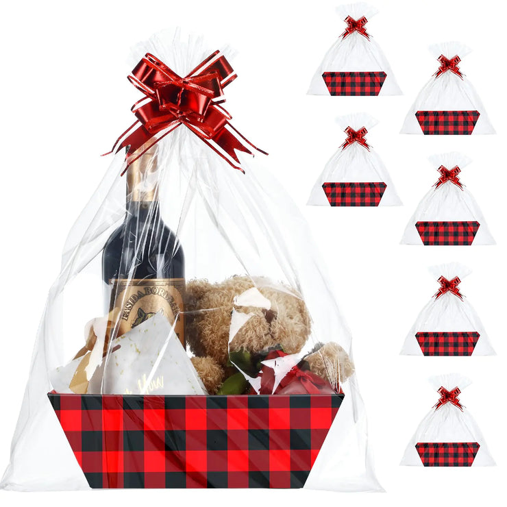 22-Piece Gift Basket & Decoration Kit - Red Black Plaid