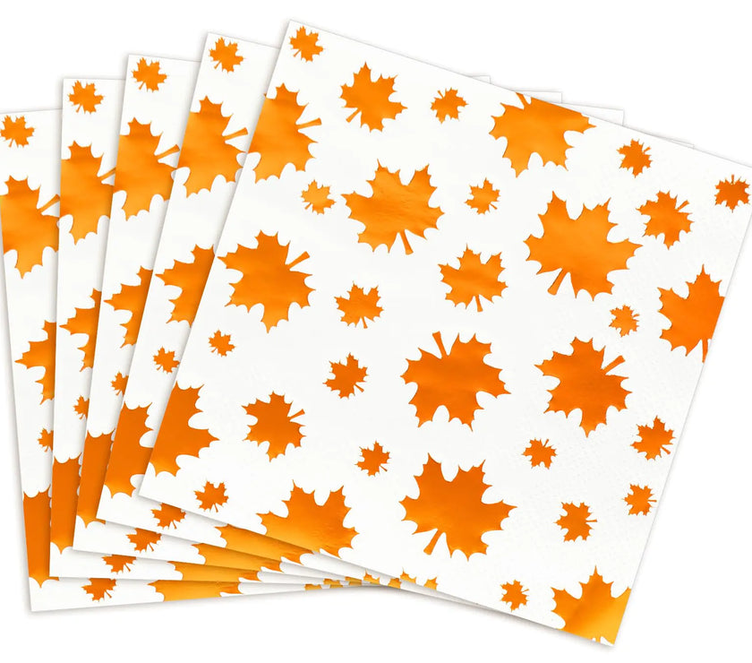 AutumnLeaf 100ct Foil Paper Napkins
