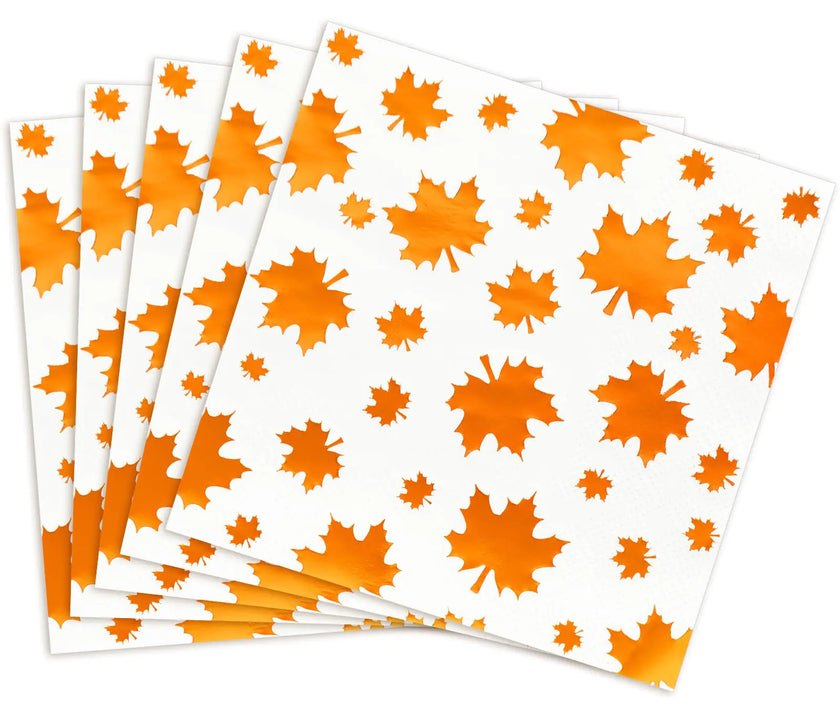 AutumnLeaf 100ct Foil Paper Napkins