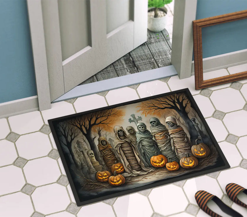Ghoulish Greetings Halloween Mat