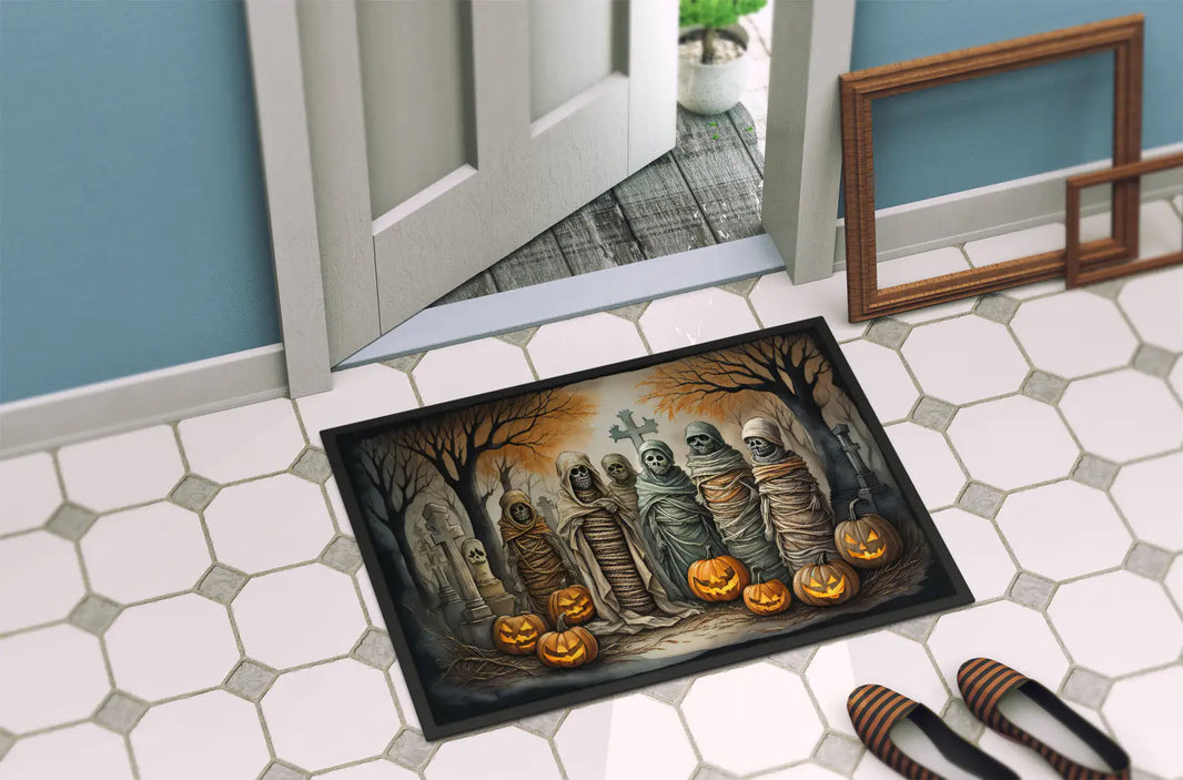 Ghoulish Greetings Halloween Mat