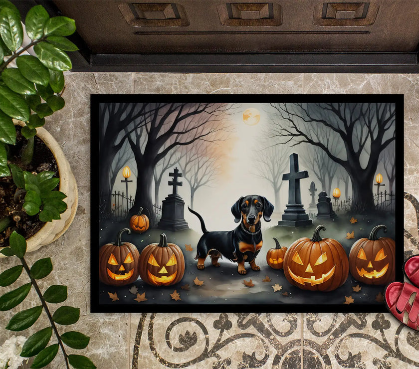 Dachshund Halloween Welcome Mat