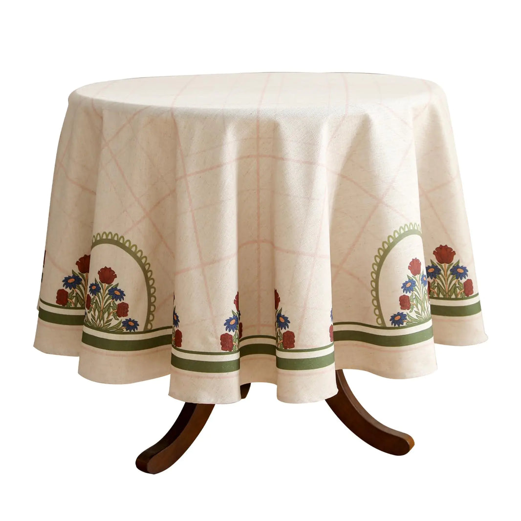ISAENNE Floral Elegance Round Tablecloth
