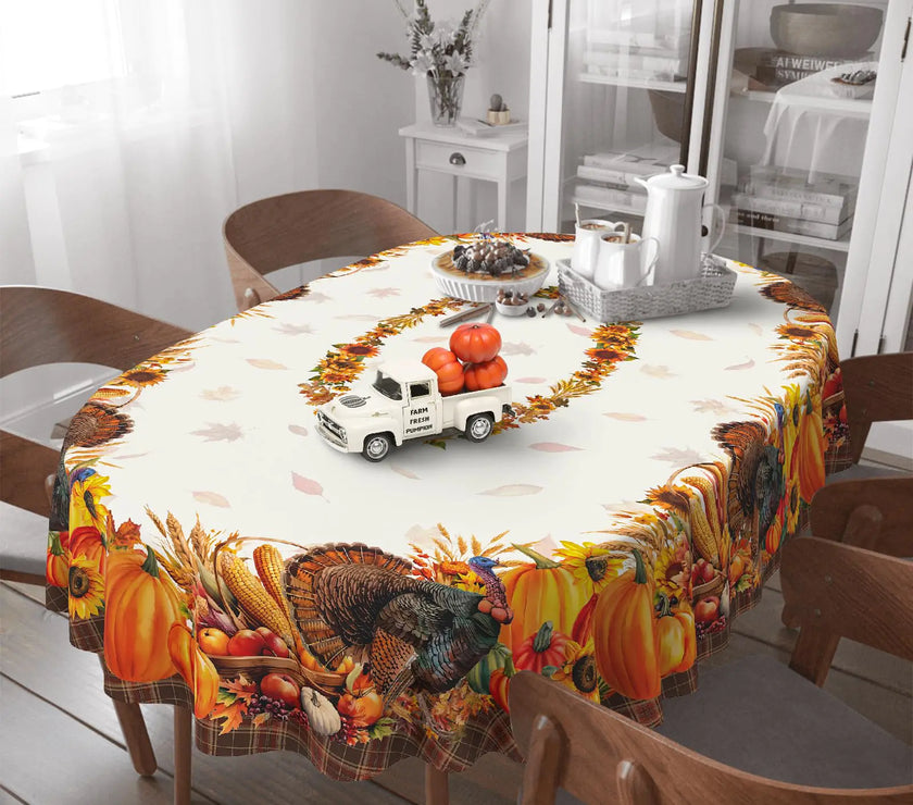 Harvest Joy Oval Tablecloth 60x102