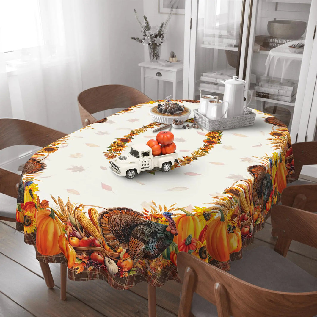 Harvest Joy Oval Tablecloth 60x102