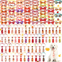 Pumpkin Pups 120pc Fall Dog Bow Ties & Neckties