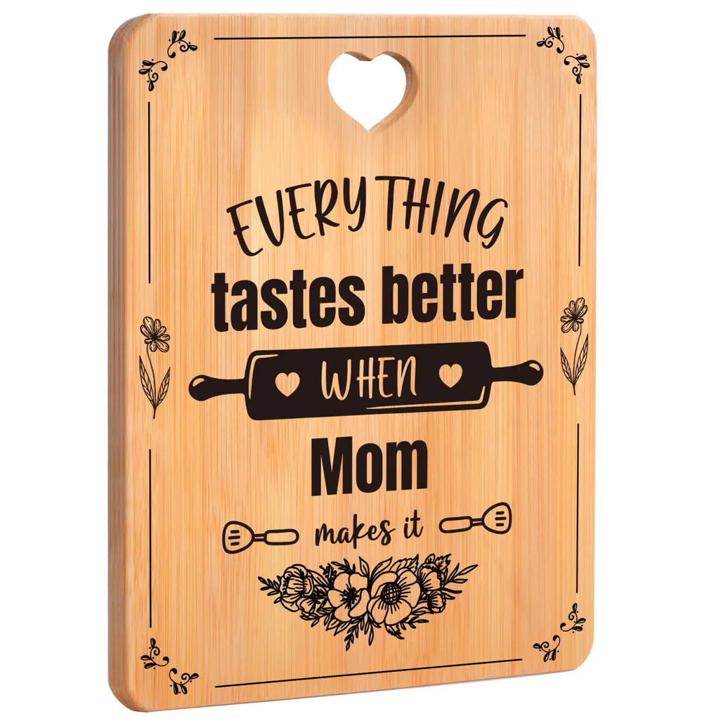 Mom's Love Engraved Bamboo Board