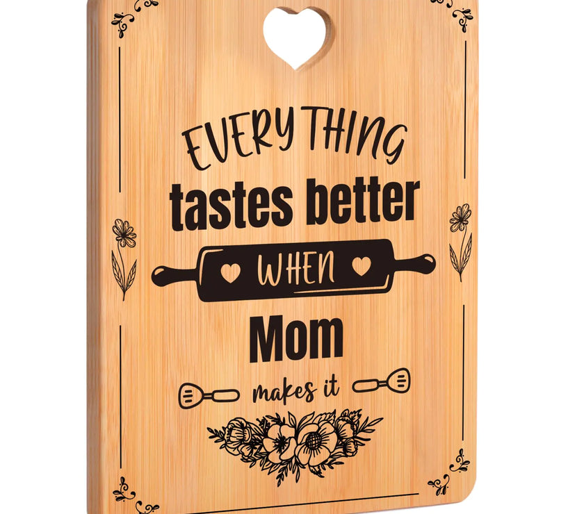 Mom's Love Engraved Bamboo Board