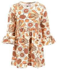 Chic Toddler Turkey & Pie Ruffle Dress