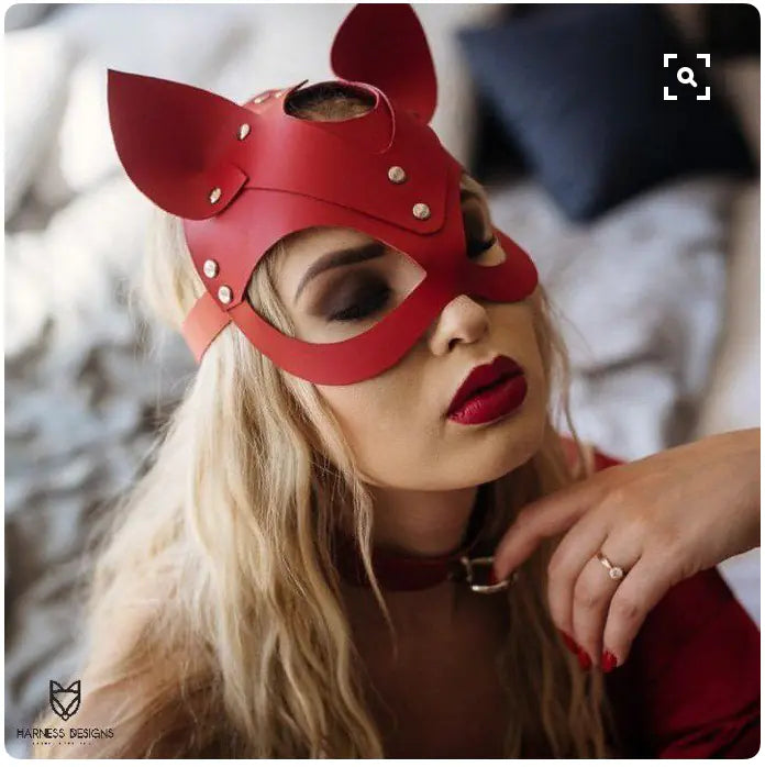 Glam Fox Leather Halloween Mask