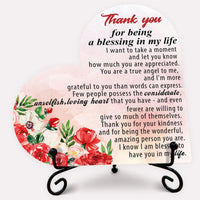Blessing Heart Wood Plaque - Thankful Gift for Her
