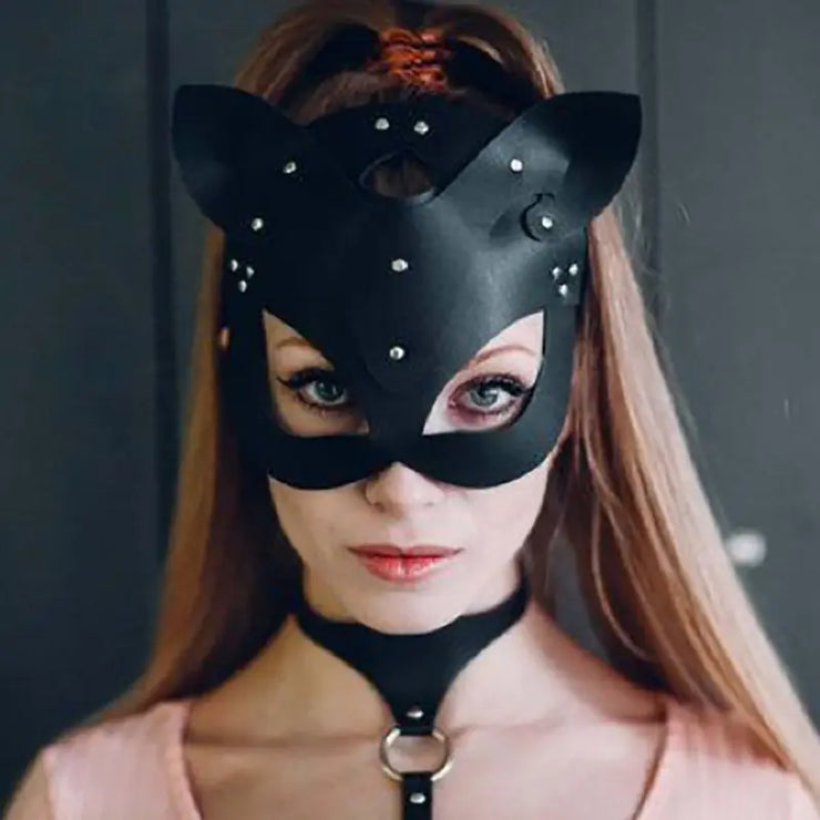 Glam Fox Leather Halloween Mask