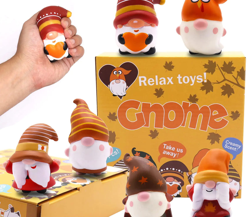 JOINBO Thanksgiving Gnomes Squishies Toys for Kids6 Pack Thanksgiving Party Favor Set Slow Rising Stress Relief Super Soft Squeeze Gift for Boys Girls