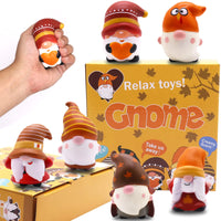 JOINBO Thanksgiving Gnomes Squishies Toys for Kids6 Pack Thanksgiving Party Favor Set Slow Rising Stress Relief Super Soft Squeeze Gift for Boys Girls