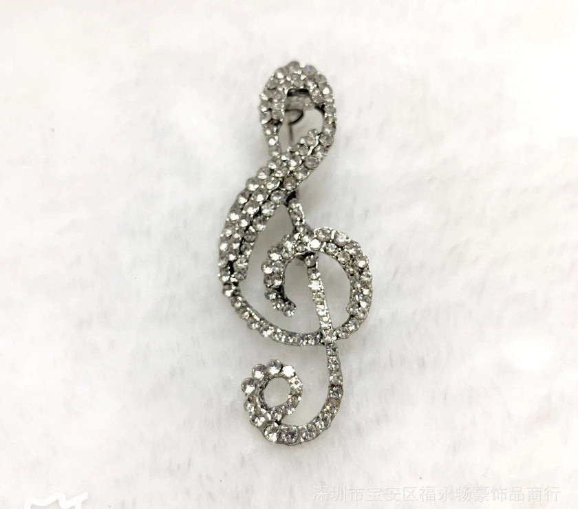 Chic Music Note Pin with Sparkles