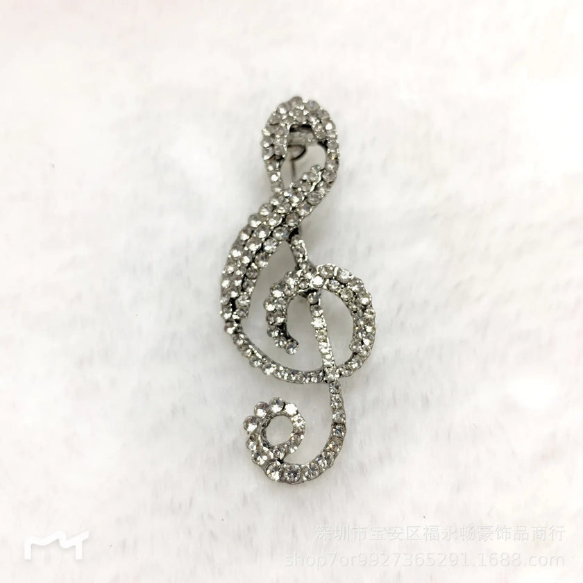 Chic Music Note Pin with Sparkles
