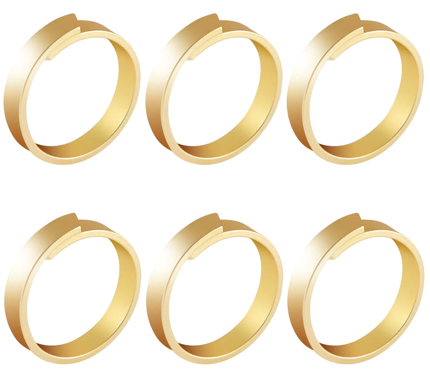 Gleaming Gala Gold Napkin Rings Set of 6
