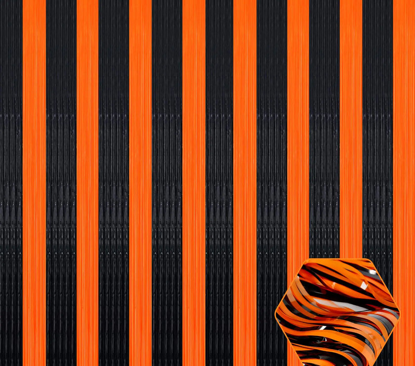 Sparkle & Shine Fringe Streamer Set - 6pk Black Orange