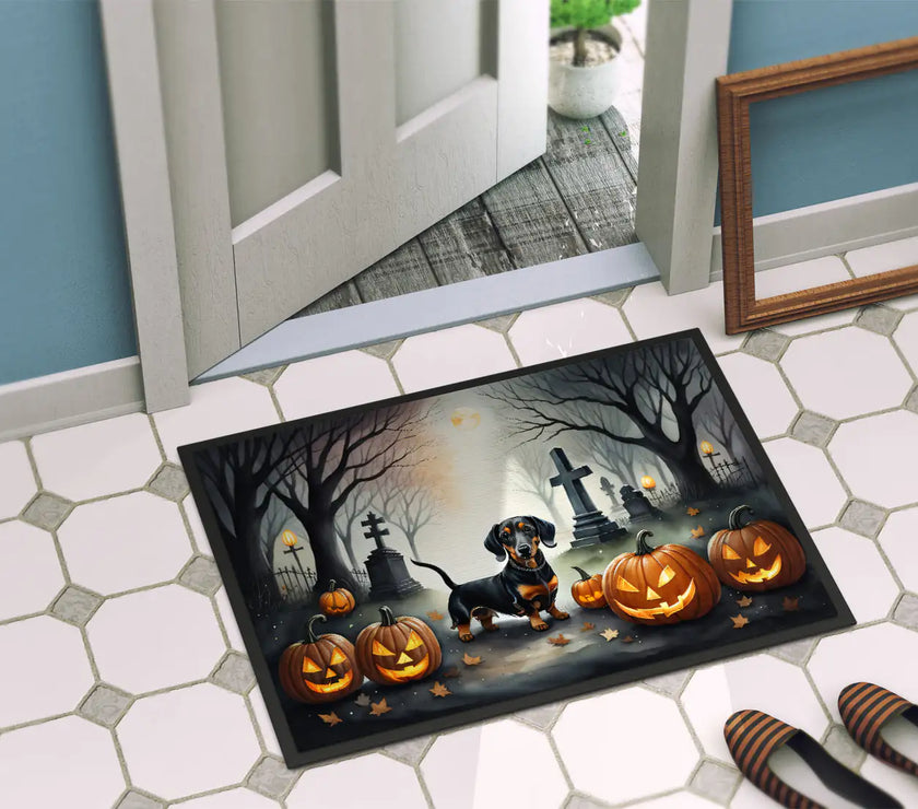 Dachshund Halloween Welcome Mat