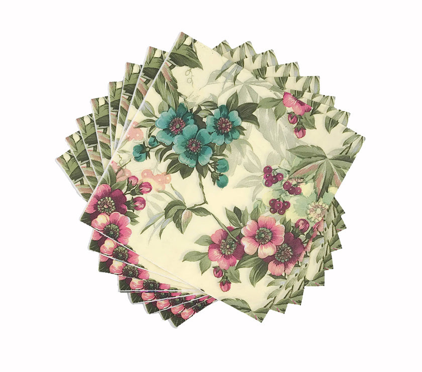 Garden Charm Floral Napkins - 20 Pack