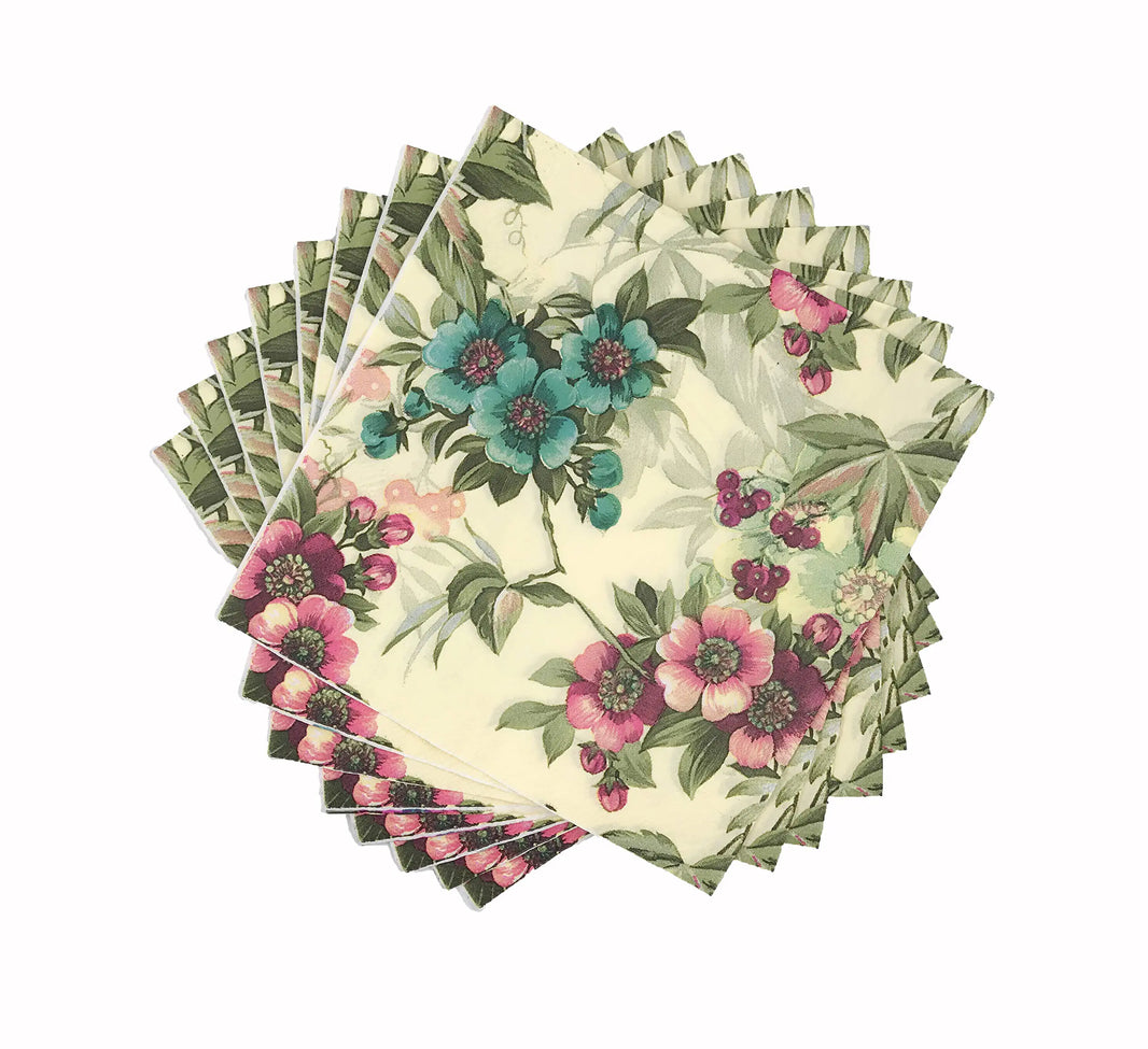 Garden Charm Floral Napkins - 20 Pack