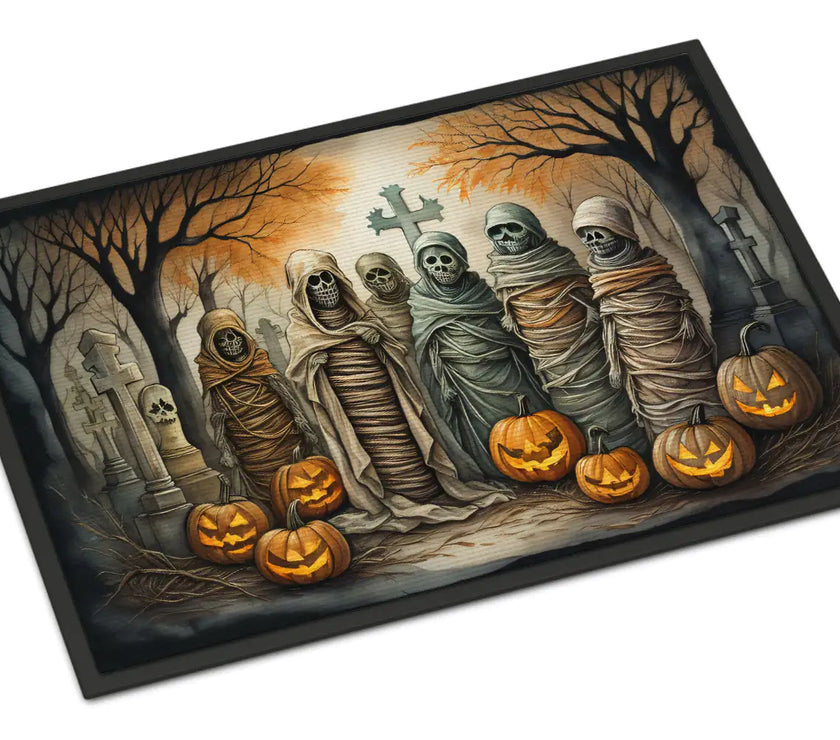 Ghoulish Greetings Halloween Mat